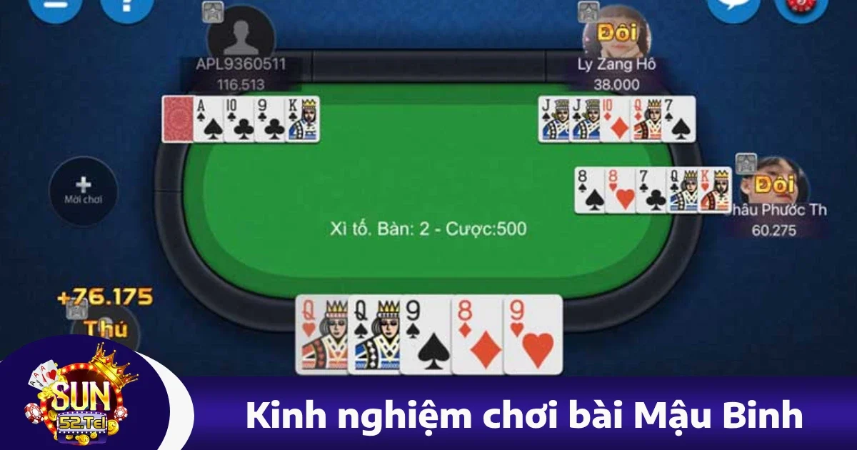 kinh nghiem choi bai mau binh 4 - Kinh Nghiệm Chơi Bài Mậu Binh Sun52 – Thắng Lớn Dễ Dàng